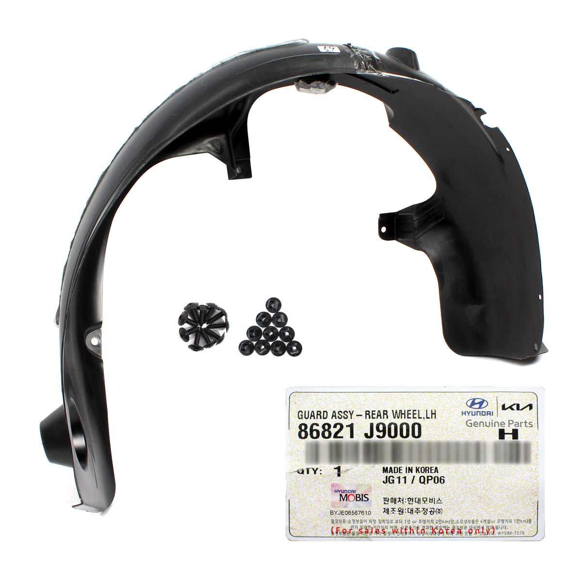 GENUINE Rear Wheel Guard LEFT DRIVER for 2018-2020 Hyundai Kona 86821J9000