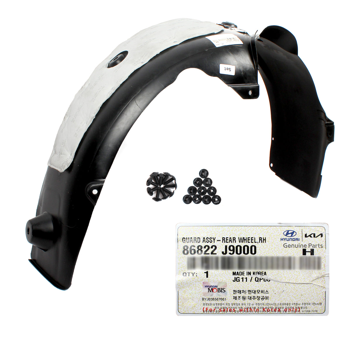 GENUINE Rear Wheel Guards LEFT &amp; RIGHT for 2018-2020 Hyundai Kona 86822J9000