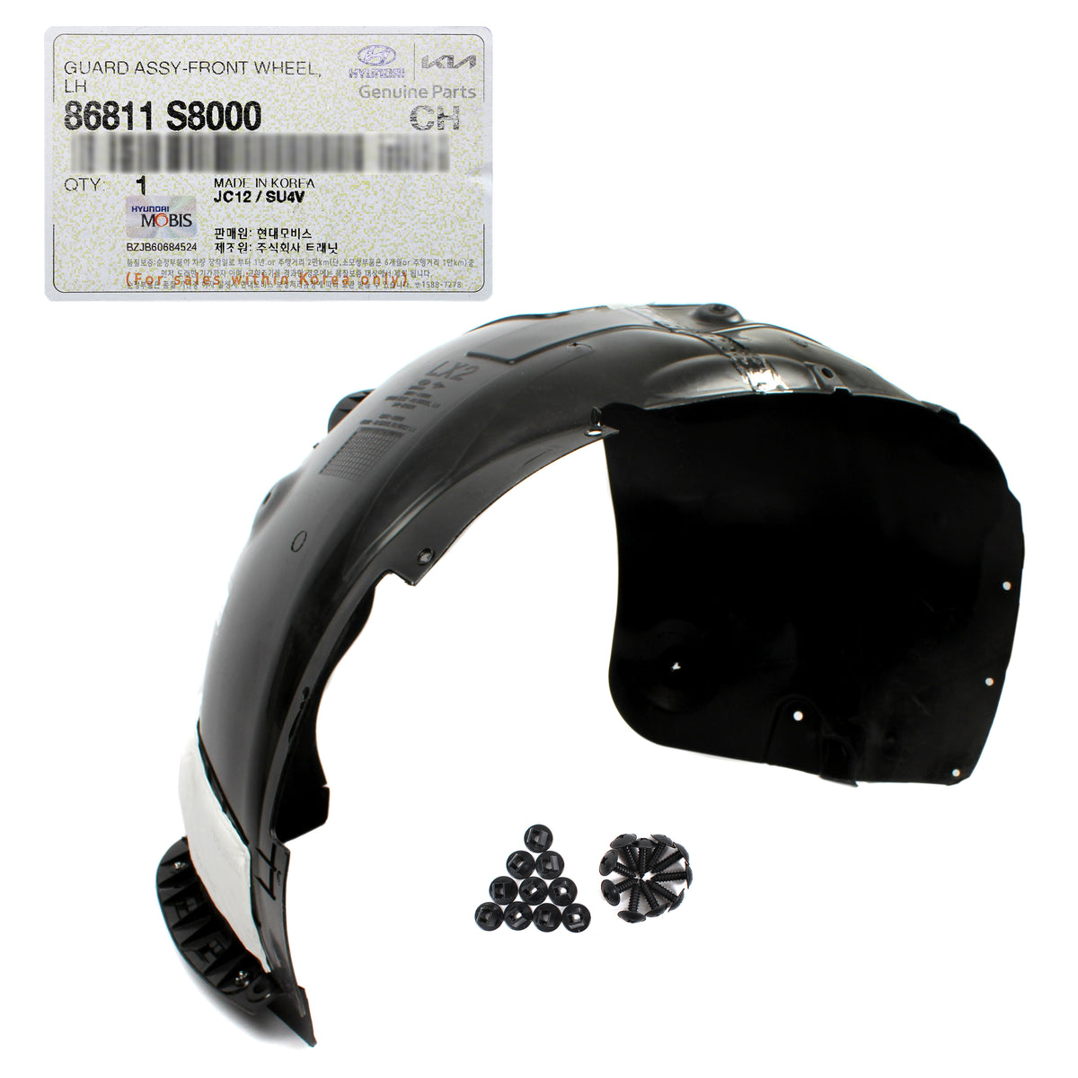 GENUINE Front Fender Liner LEFT LH for 2020-2022 Hyundai Palisade 86811S8000