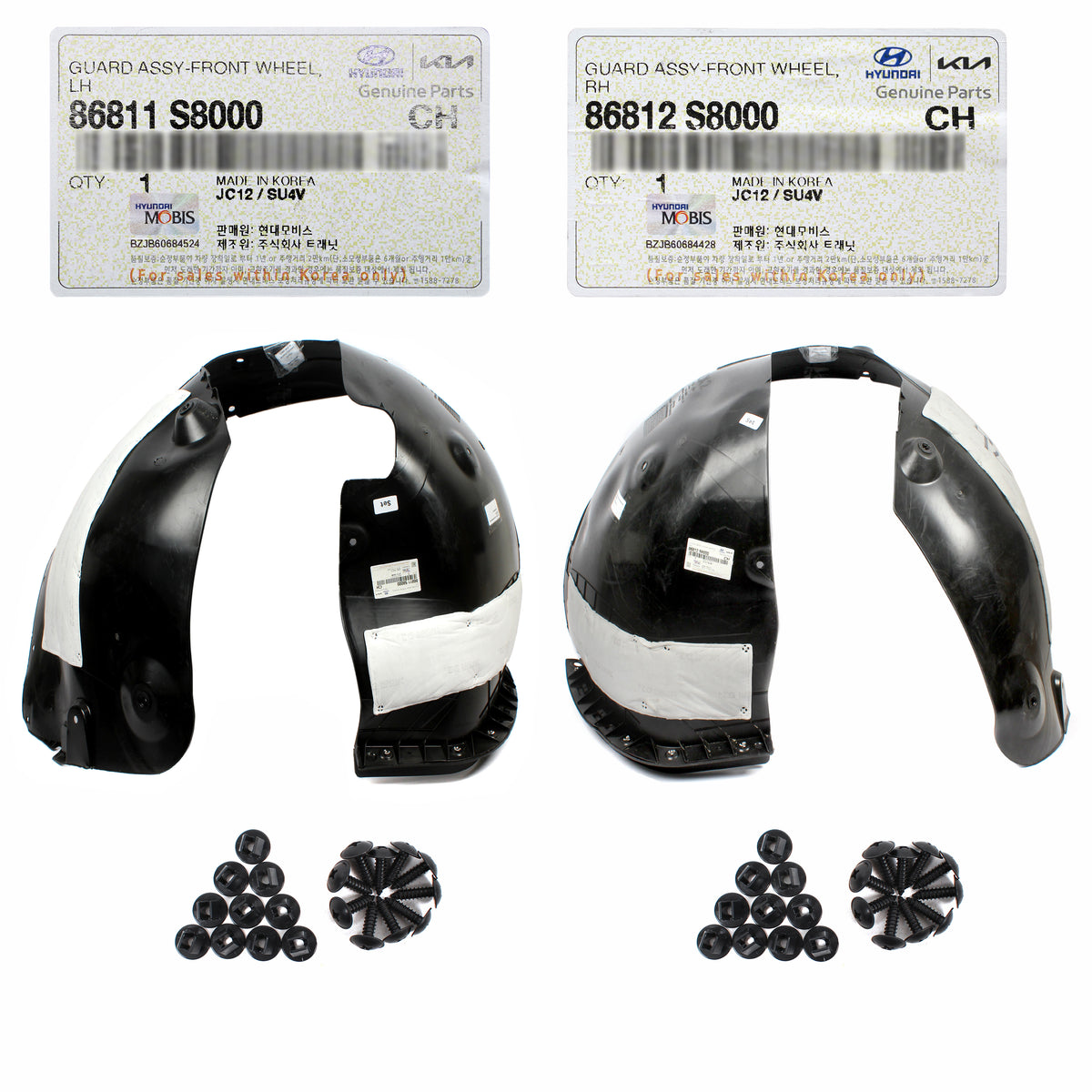 GENUINE Front Fender Liners LEFT &amp; RIGHT for 2020-2022 Hyundai Palisade