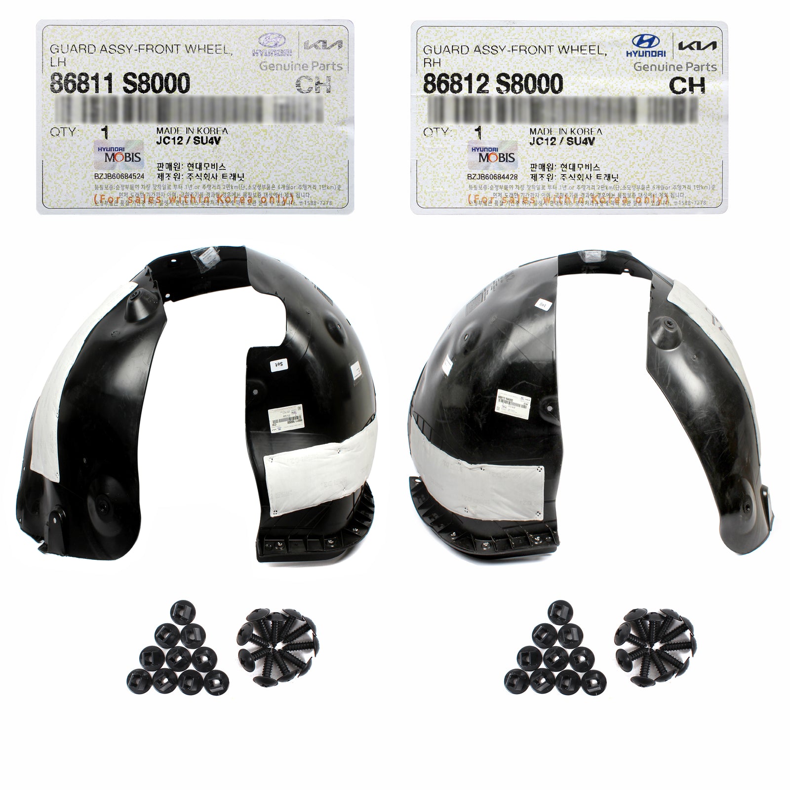 GENUINE Front Fender Liners LEFT & RIGHT for 2020-2022 Hyundai Palisade