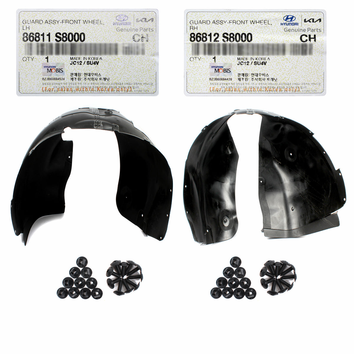 GENUINE Front Fender Liners LEFT &amp; RIGHT for 2020-2022 Hyundai Palisade