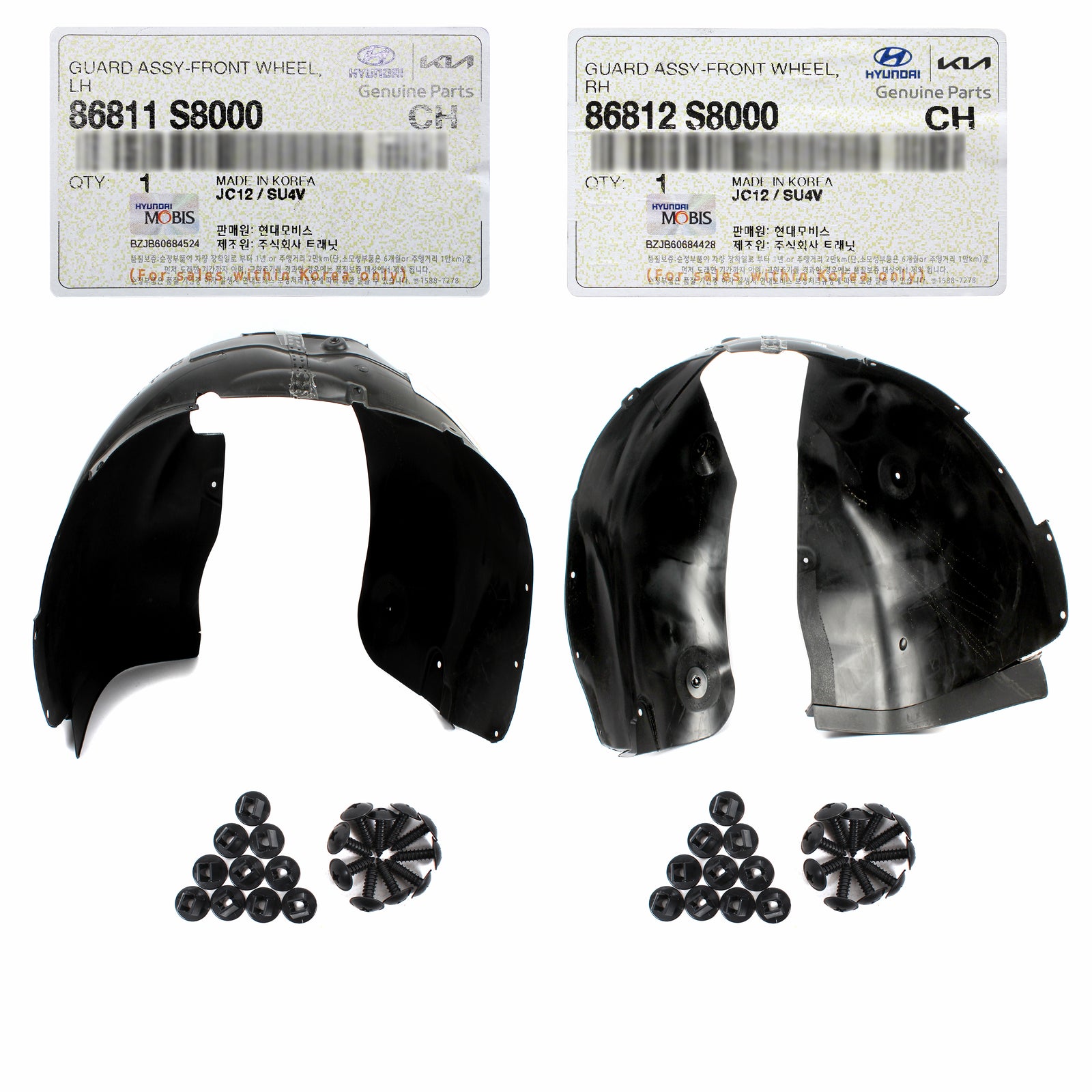 GENUINE Front Fender Liners LEFT & RIGHT for 2020-2022 Hyundai Palisade