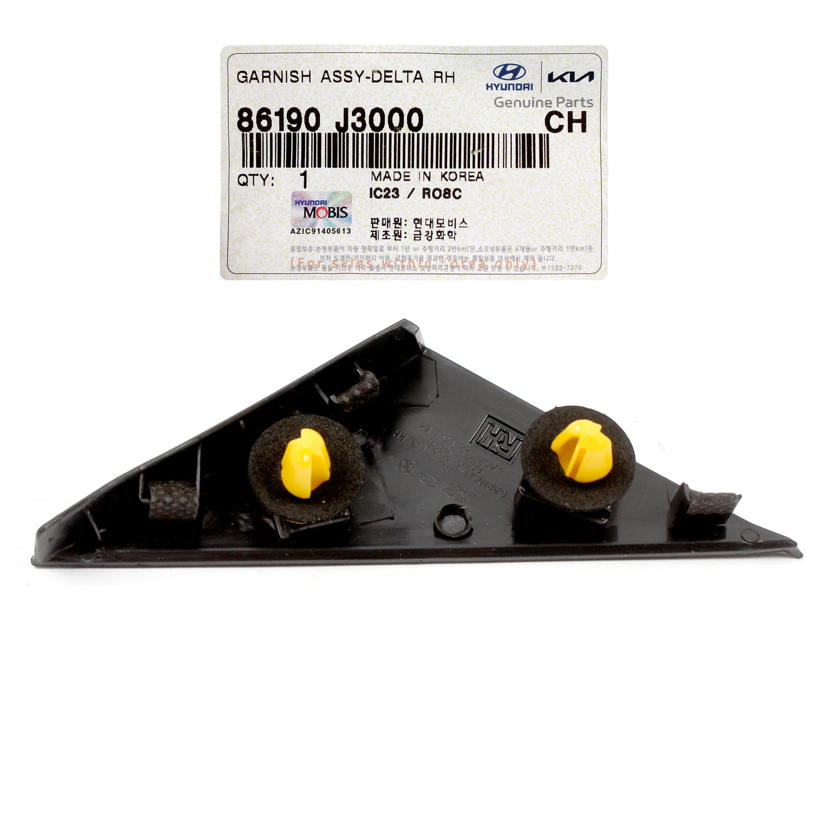 GENUINE Front Fender Pillar Trim Molding RIGHT for 2019-22 Veloster 86190J3000