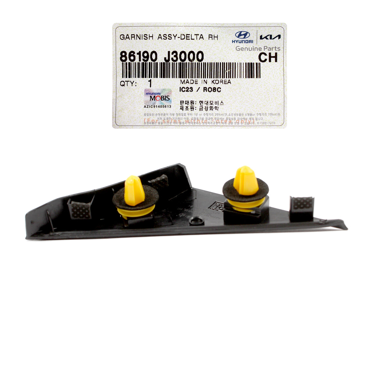 GENUINE Front Fender Pillar Trim Molding RIGHT for 2019-22 Veloster 86190J3000