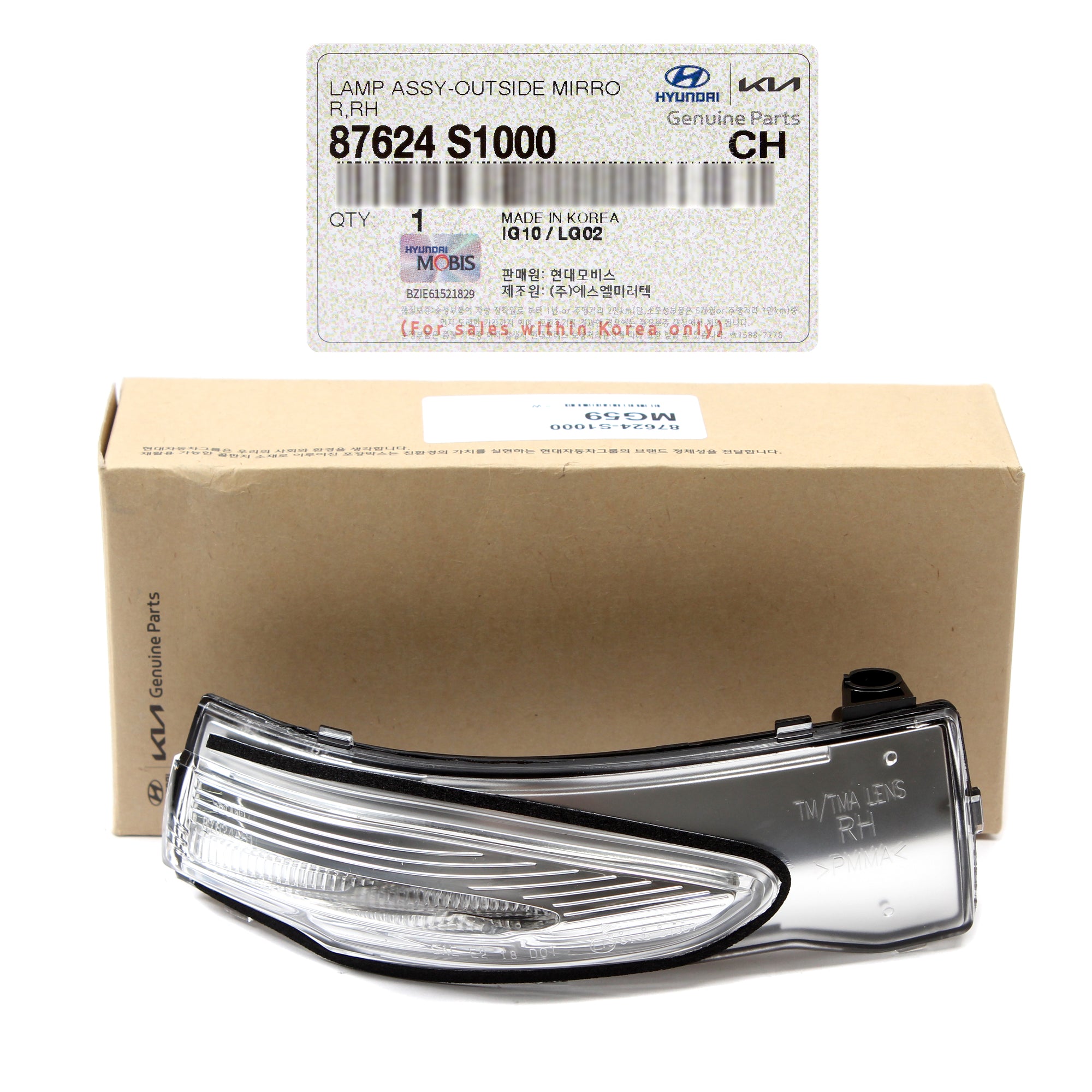 OEM Outside Mirror Turn Signal Lamp RIGHT for 19-23 Hyundai Santa Fe 87624S1000
