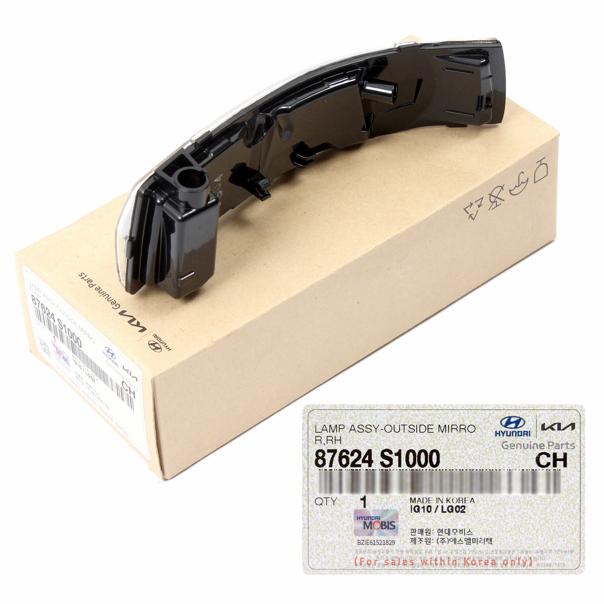 OEM Outside Mirror Turn Signal Lamp RIGHT for 19-23 Hyundai Santa Fe 87624S1000