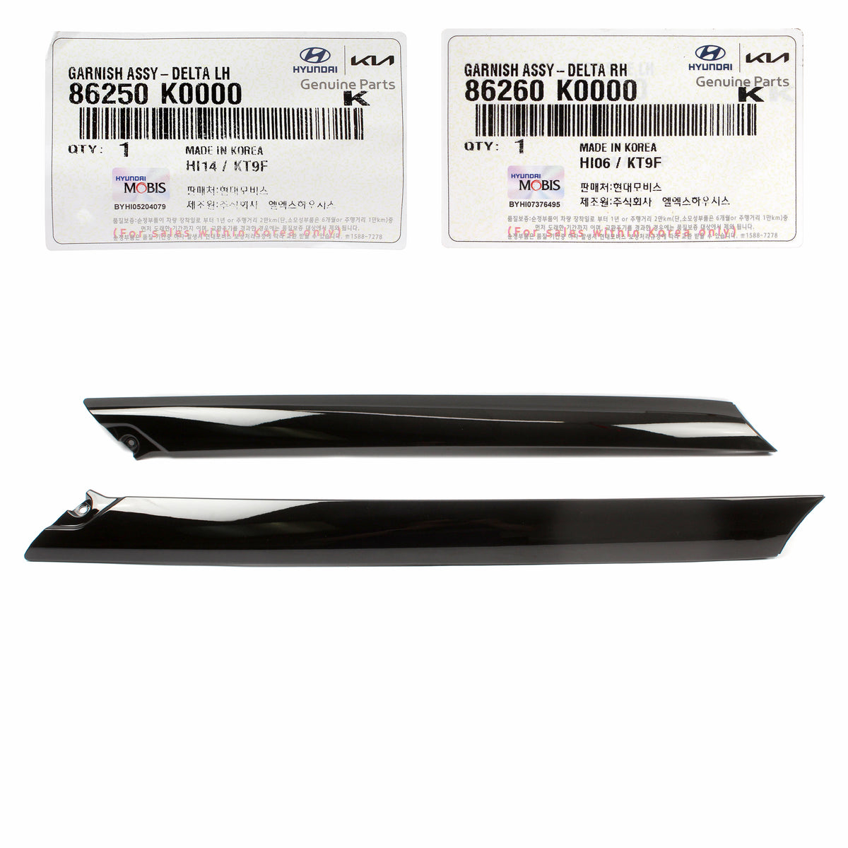 GENUINE Windshield Pillar Trim Moldings LH &amp; RH for 20-21 Kia Soul 86260K000