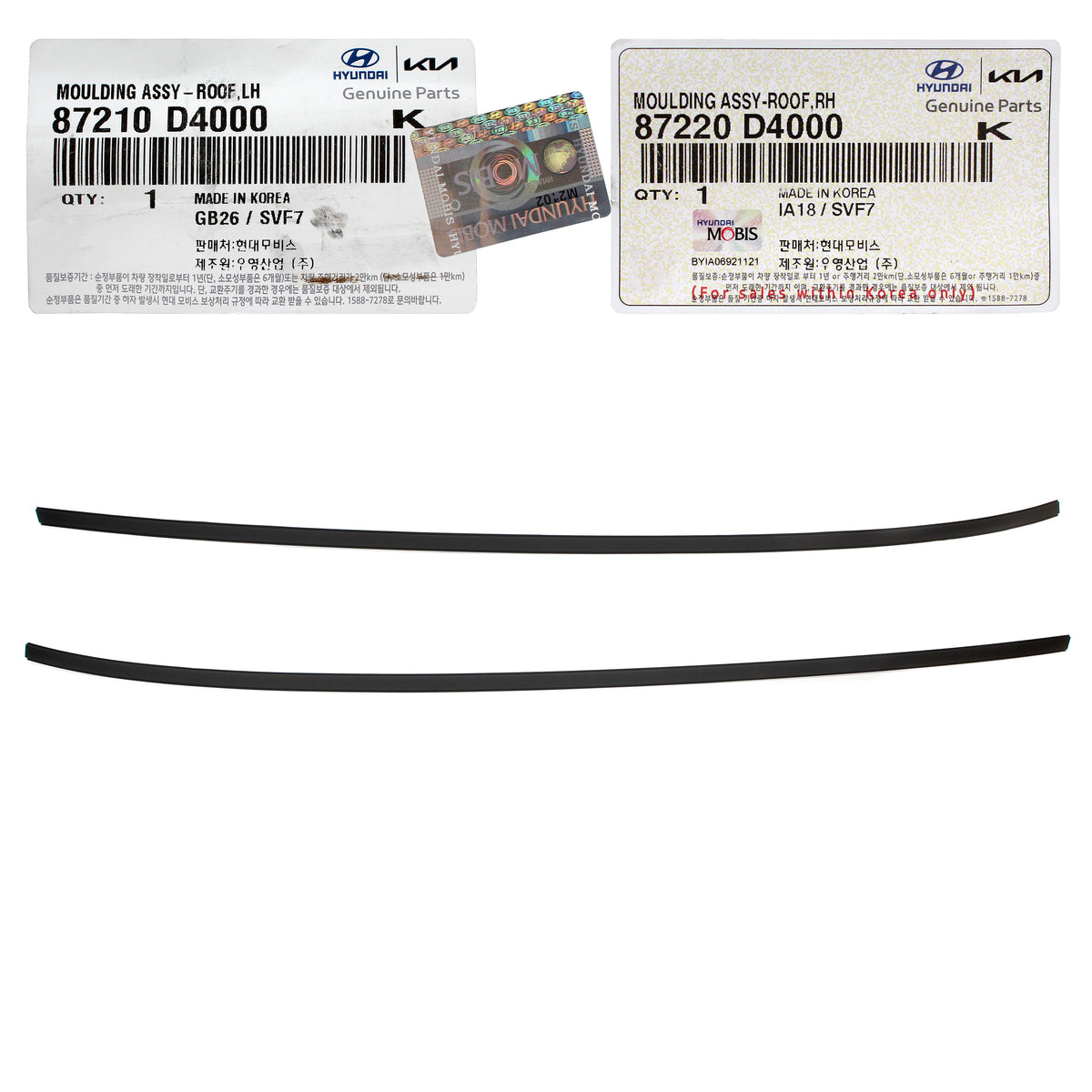 GENUINE Roof Moldings LEFT &amp; RIGHT for 2016-2020 Kia Optima 87220D4000