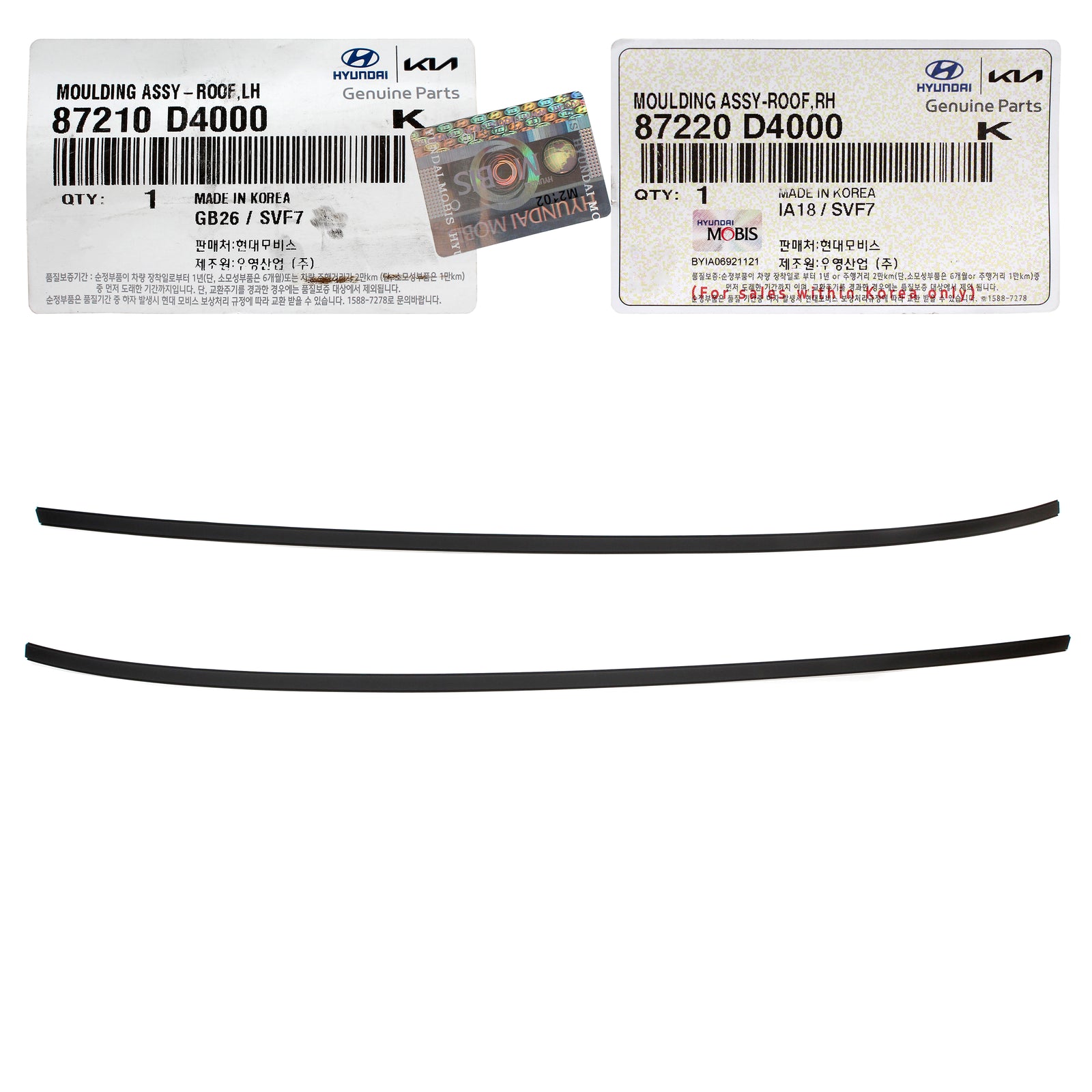 GENUINE Roof Moldings LEFT & RIGHT for 2016-2020 Kia Optima 87220D4000