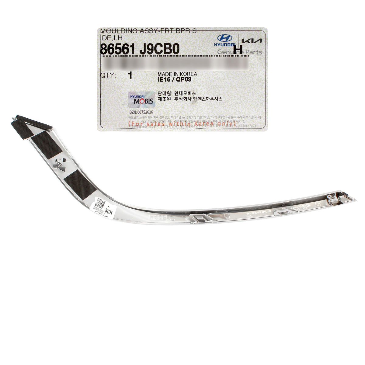 GENUINE FRONT Bumper Headlight Molding LEFT DRIVER SIDE for 22-23 Hyundai Kona 86561J9CB0