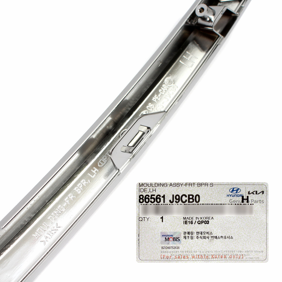 GENUINE FRONT Bumper Headlight Molding LEFT DRIVER SIDE for 22-23 Hyundai Kona 86561J9CB0