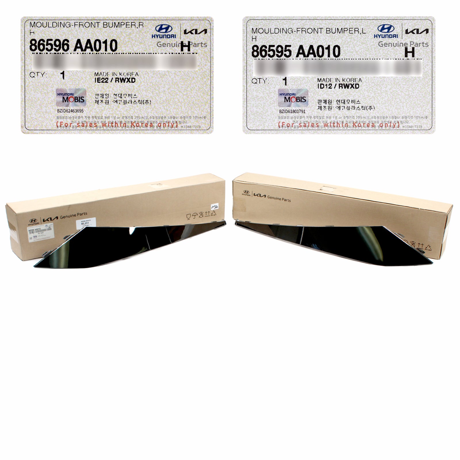 GENUINE FRONT Bumper Trim Moldings LEFT & RIGHT for 2021-2023 Hyundai Elantra