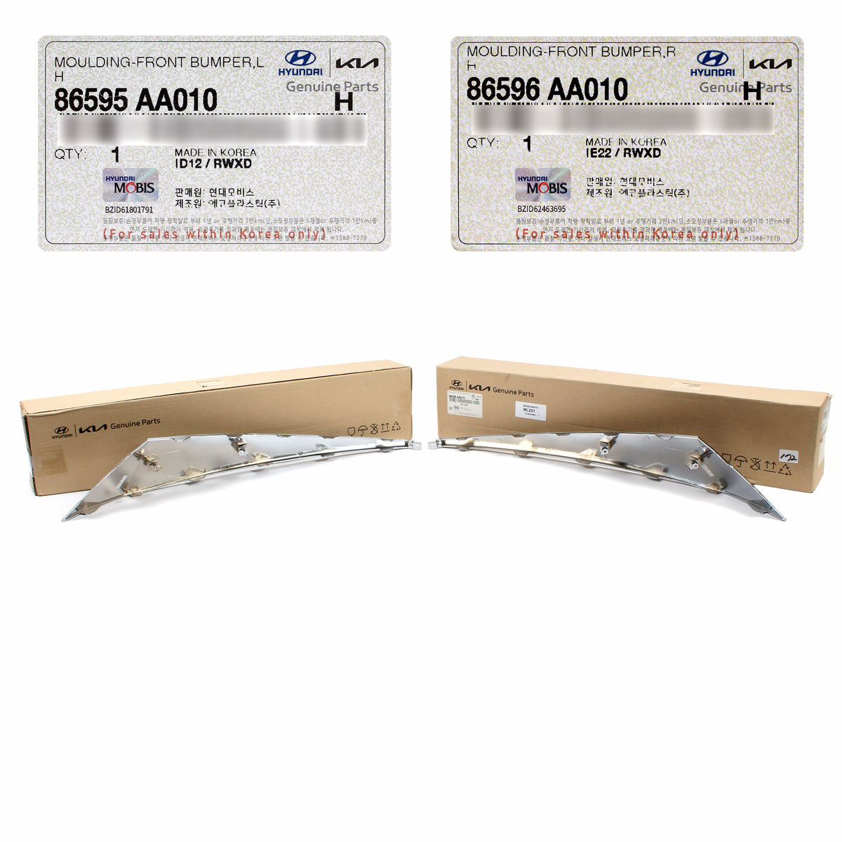 GENUINE FRONT Bumper Trim Moldings LEFT &amp; RIGHT for 2021-2023 Hyundai Elantra