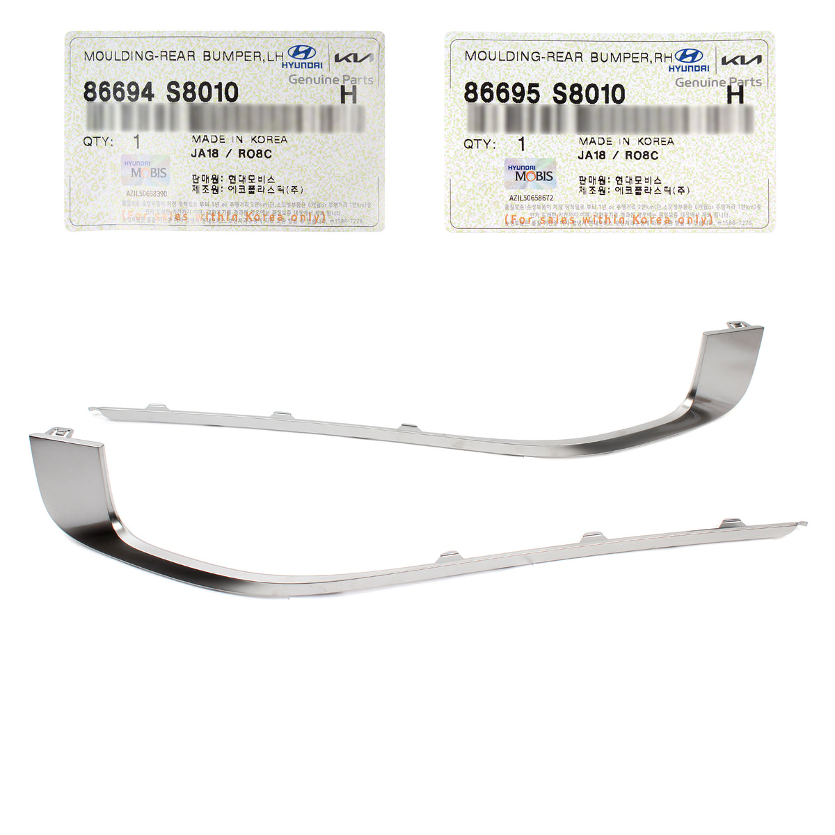 GENUINE Rear Bumper Side Moldings LH &amp; RH for 2020-2022 Palisade 86695S8010