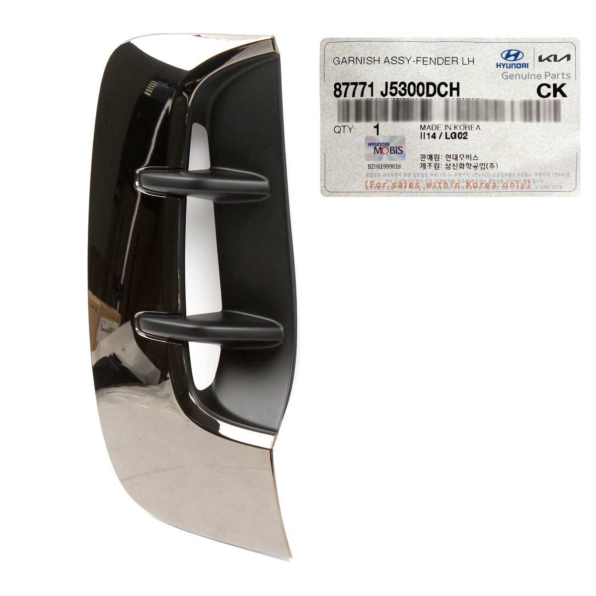 OEM Front Fender Air Flow Vents LEFT RIGHT for 18-21 Kia Stinger 87772J5300DCH