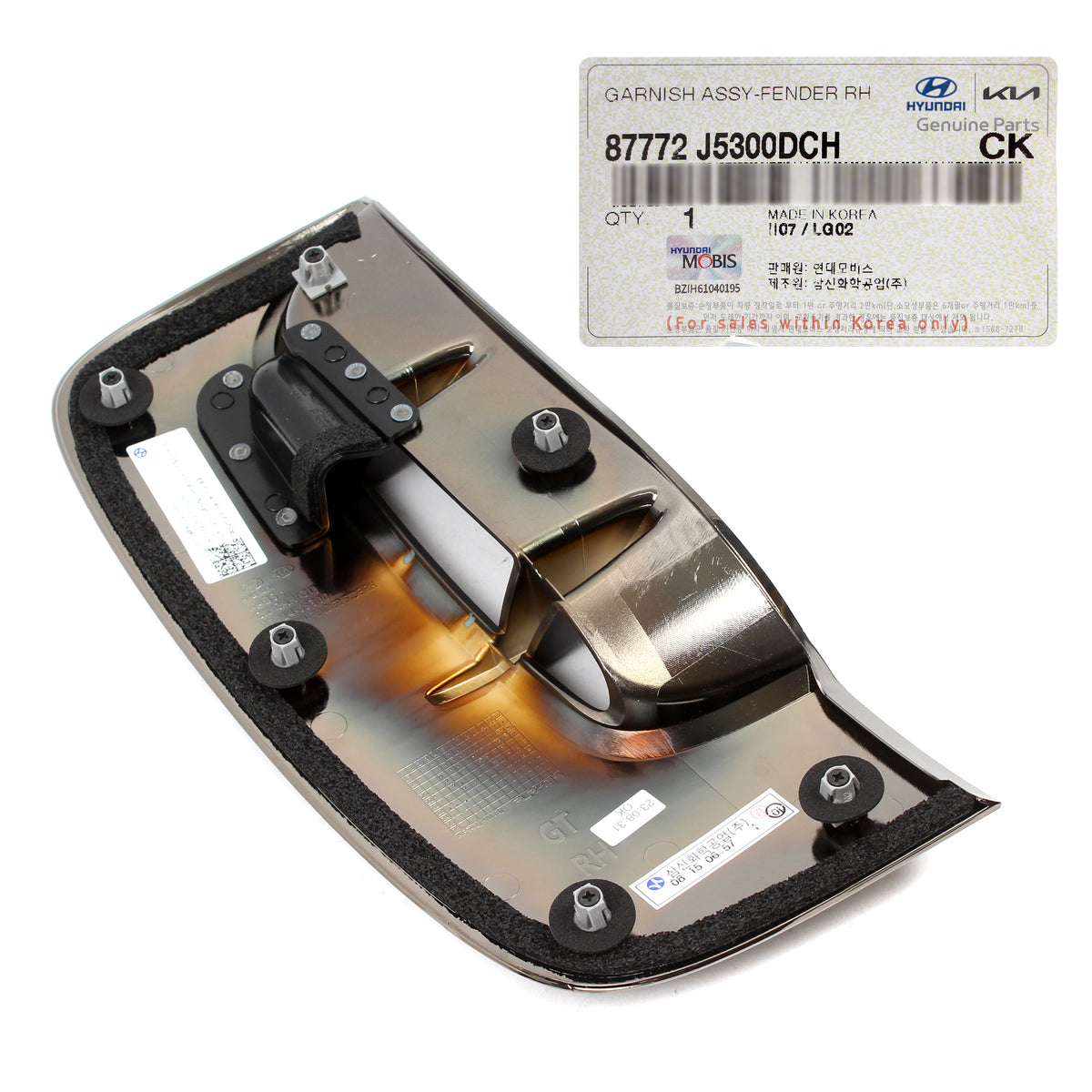 OEM Front Fender Air Flow Vents LEFT RIGHT for 18-21 Kia Stinger 87772J5300DCH