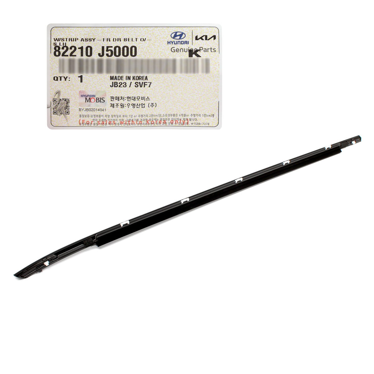 GENUINE Front Door Window Belt Molding LEFT for 2018-2023 Kia Stinger 82210J5000