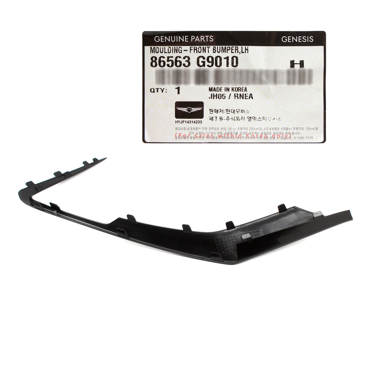 GENUINE Front Bumper Molding LEFT DRIVER for 2019-2021 Genesis G70 86563G9010