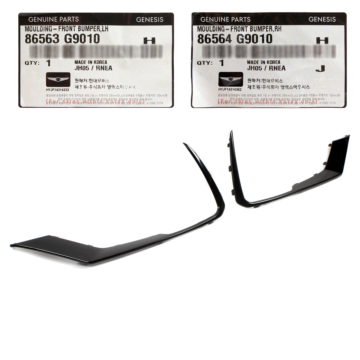 GENUINE Front Bumper Moldings LEFT &amp; RIGHT for 2019-2021 Genesis G70