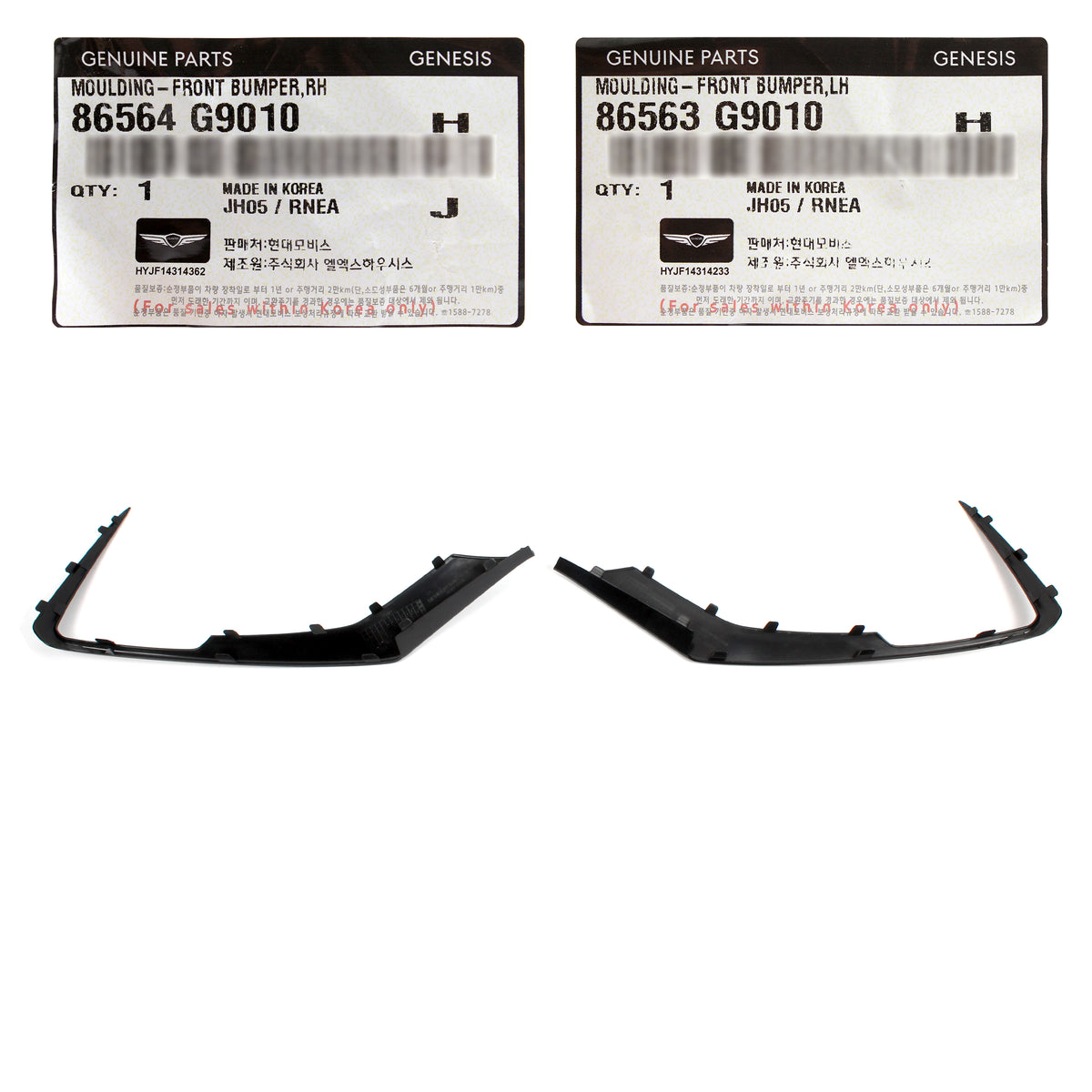 GENUINE Front Bumper Moldings LEFT &amp; RIGHT for 2019-2021 Genesis G70