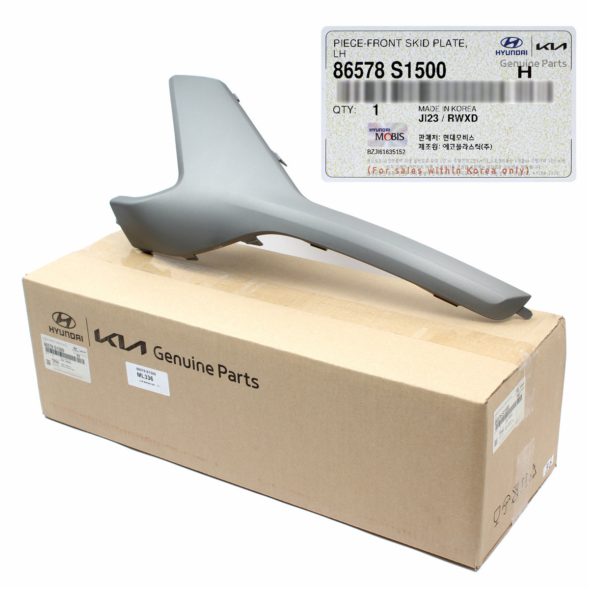 GENUINE FRONT Bumper Skid Plate Set 3pcs GRAY Santa Fe 2021-2023 86578S1500