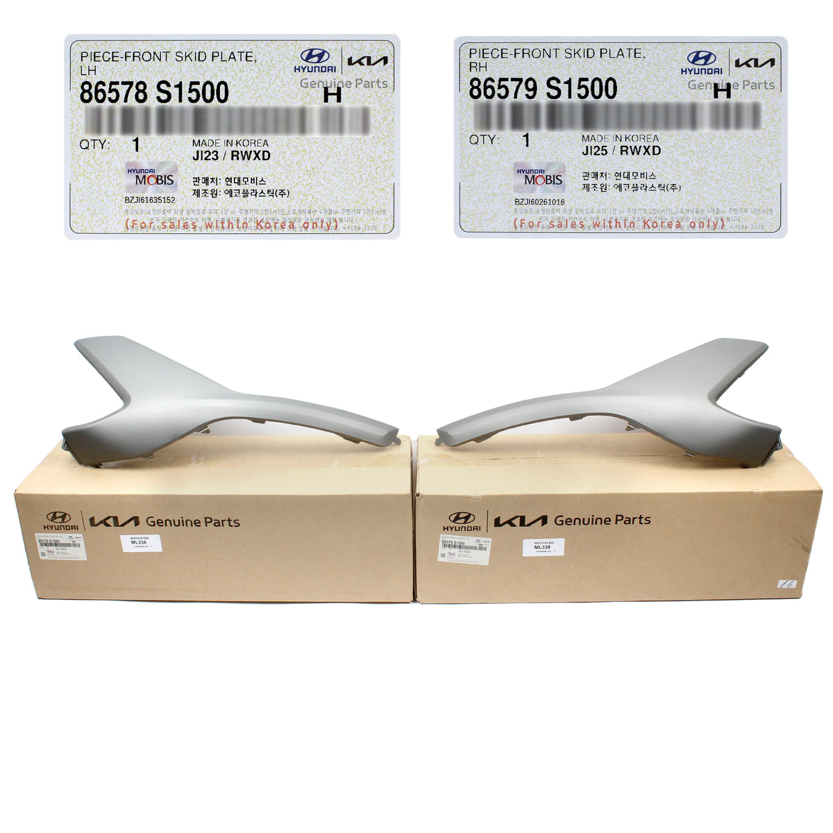 GENUINE Bumper Skid Plate LEFT &amp; RIGHT Gray Hyundai Santa Fe 21-23 86578S1500