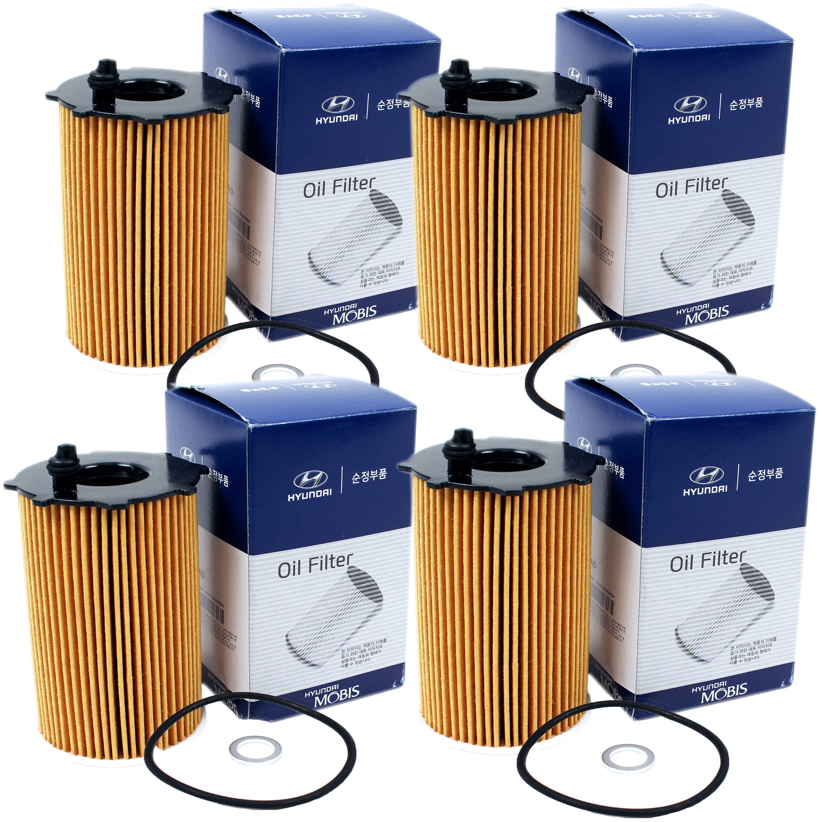 GENUINE Oil Filters 4PACK for 2010-2019 Azera Santa Fe Cadenza Sedona Sorento