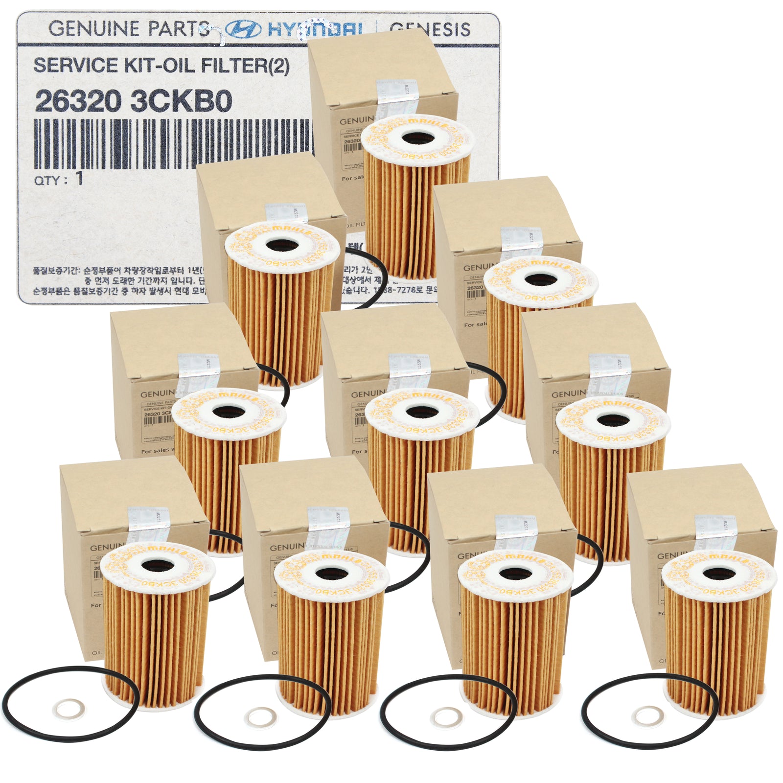 OEM Oil Filter for 2014-23 Genesis Hyundai Kia 3.3L 3.8L 263203CKB0(10PCS)