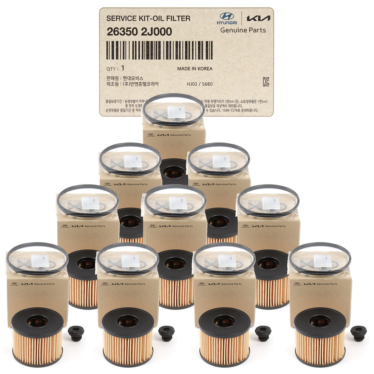GENUINE Oil Filter Kit 10PACK for 2021-2023 Hyundai Elantra Kona Sonata 2.0L