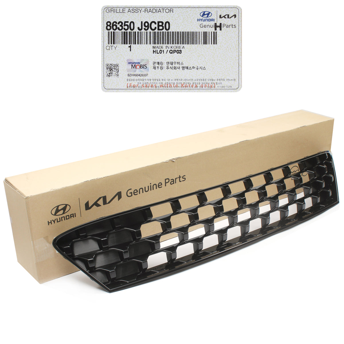 GENUINE Front Bumper Upper Grille for 2022 2023 Hyundai Kona 86350J9CB0