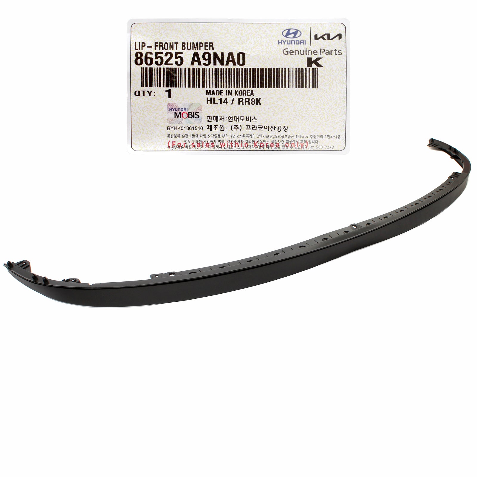 GENUINE Front Bumper Lower Lip Spoiler for 2019, 2020, 2021 Kia Sedona 86525A9NA0