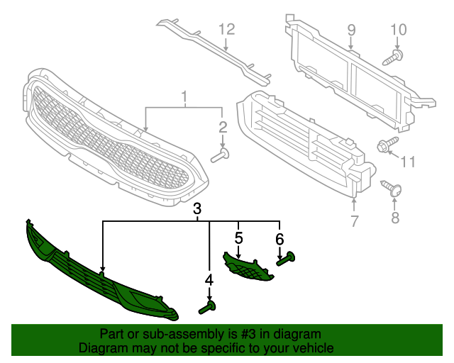 GENUINE Front Bumper Lower Grille for 2017 2018 2019 Kia Niro 86560G5100