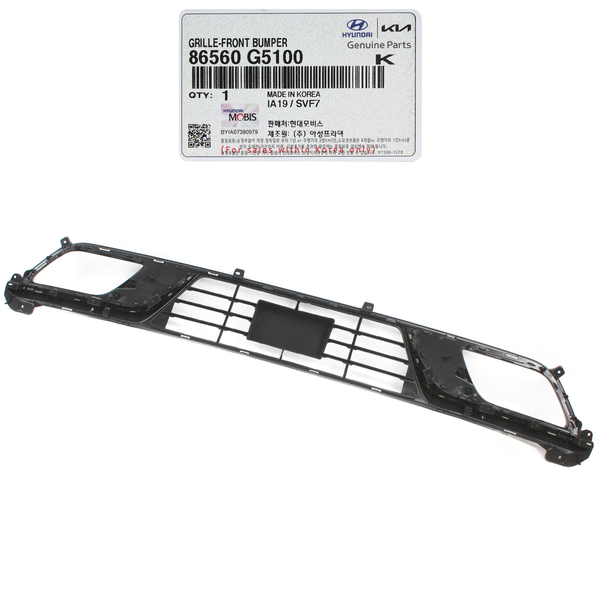 GENUINE Front Bumper Lower Grille for 2017 2018 2019 Kia Niro 86560G5100