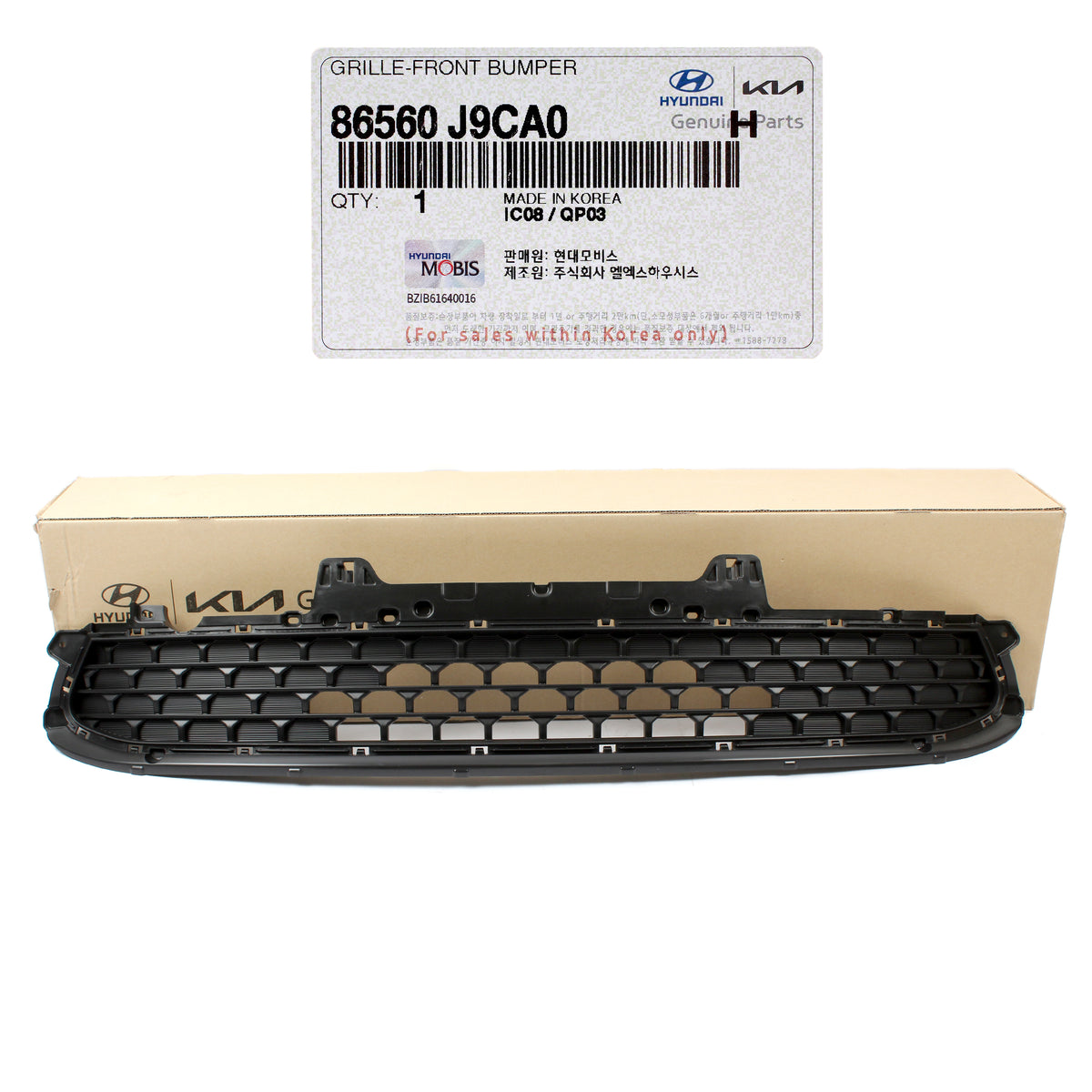 GENUINE Front Bumper Lower Grille for 2022-2023 Hyundai Kona 86560J9CA0