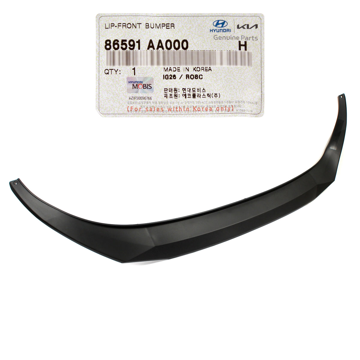 GENUINE Front Bumper Lower Lip Deflector for 21-23 Hyundai Elantra 86591AA000