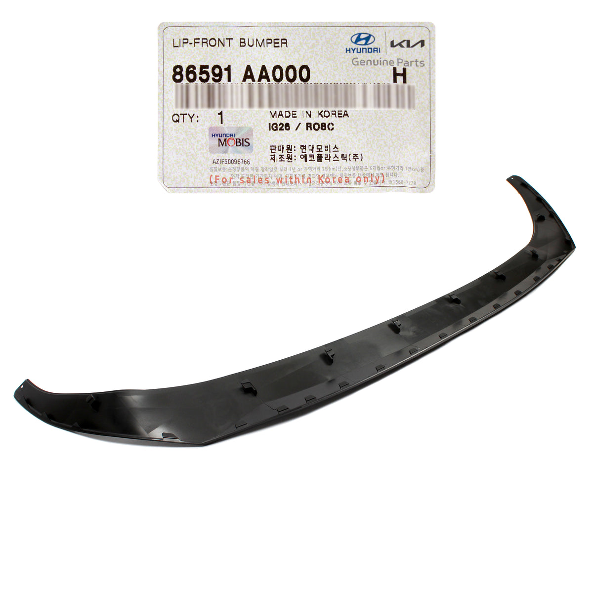 GENUINE Front Bumper Lower Lip Deflector for 21-23 Hyundai Elantra 86591AA000