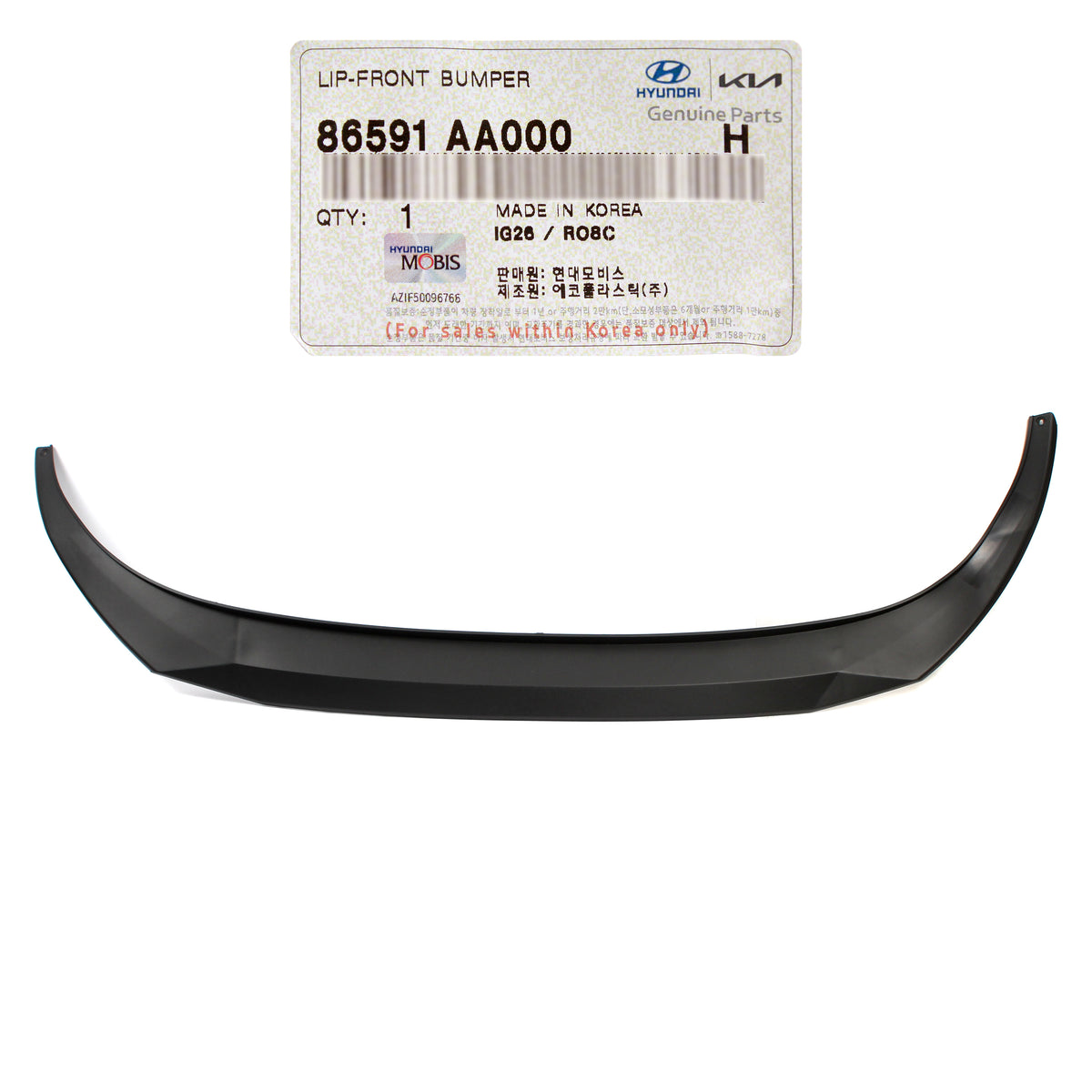 GENUINE Front Bumper Lower Lip Deflector for 21-23 Hyundai Elantra 86591AA000