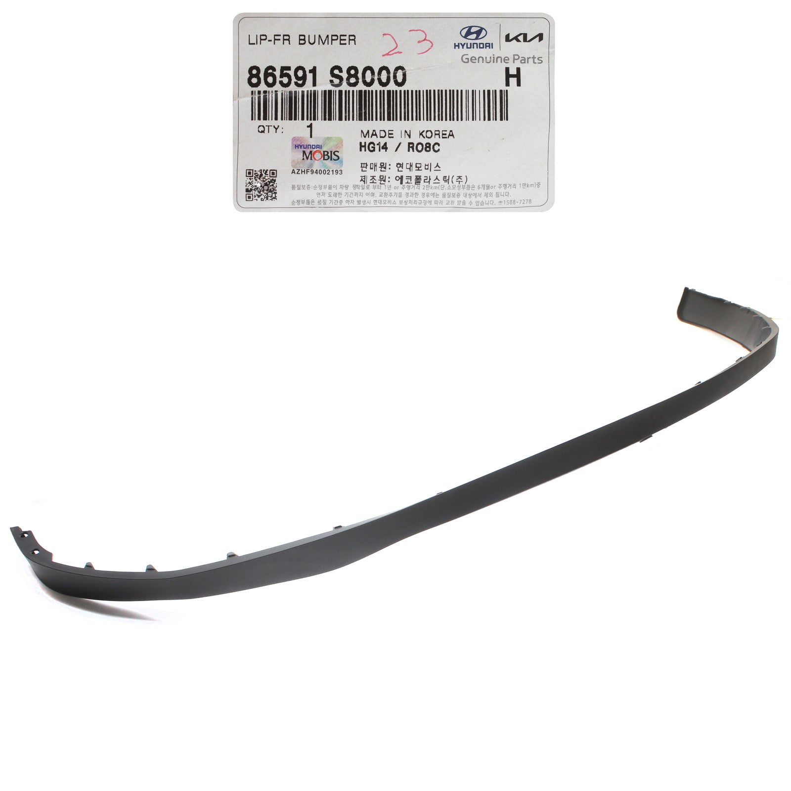 GENUINE Front Bumper Lower Deflector Lip for 20-22 Hyundai Palisade 86591S8000