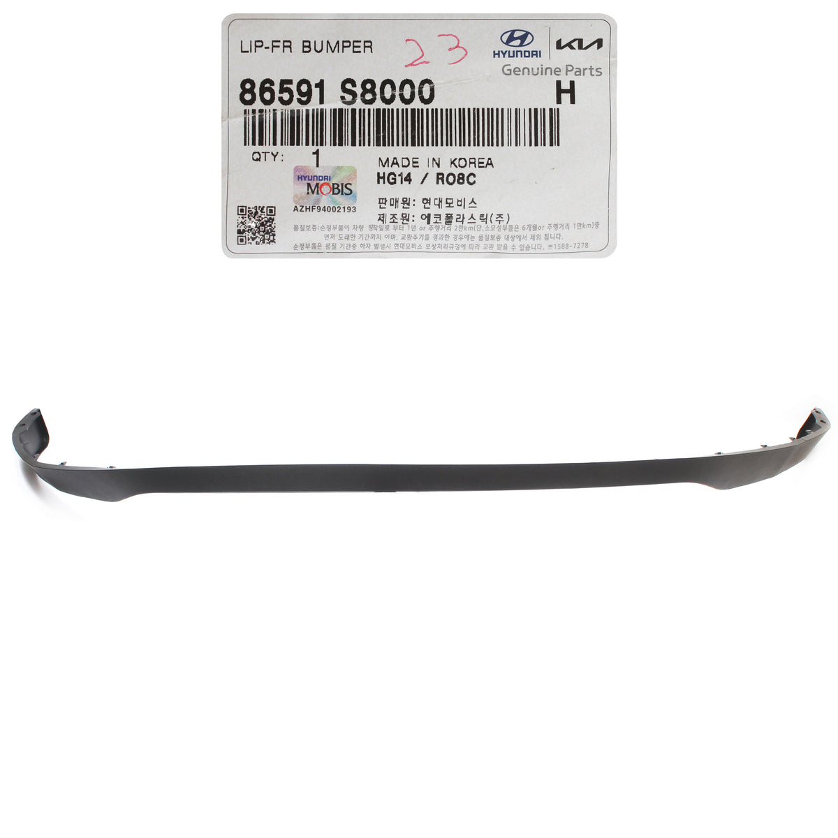 GENUINE Front Bumper Lower Deflector Lip for 20-22 Hyundai Palisade 86591S8000