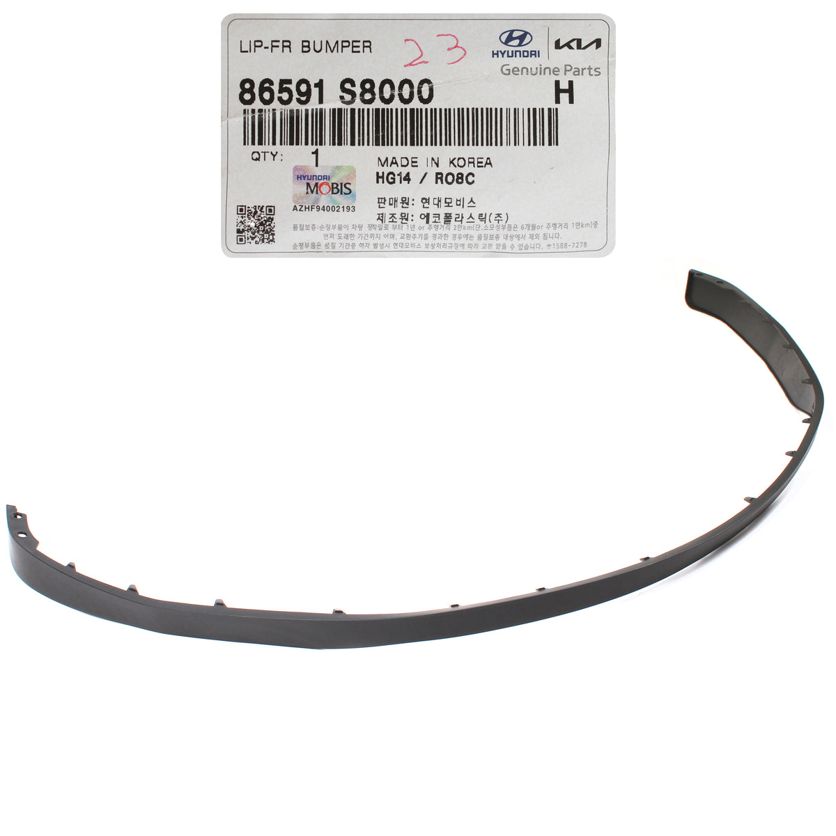 GENUINE Front Bumper Lower Deflector Lip for 20-22 Hyundai Palisade 86591S8000