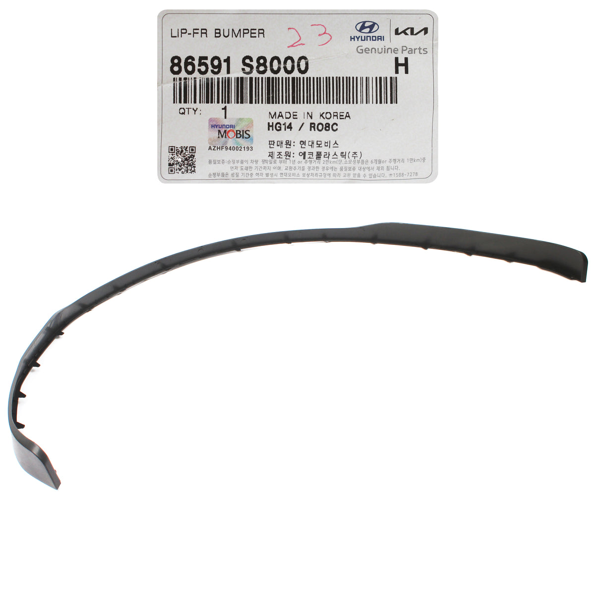 GENUINE Front Bumper Lower Deflector Lip for 20-22 Hyundai Palisade 86591S8000