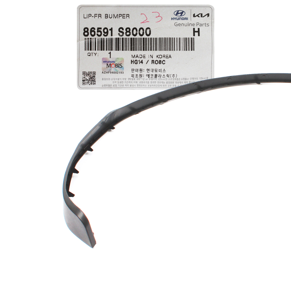 GENUINE Front Bumper Lower Deflector Lip for 20-22 Hyundai Palisade 86591S8000