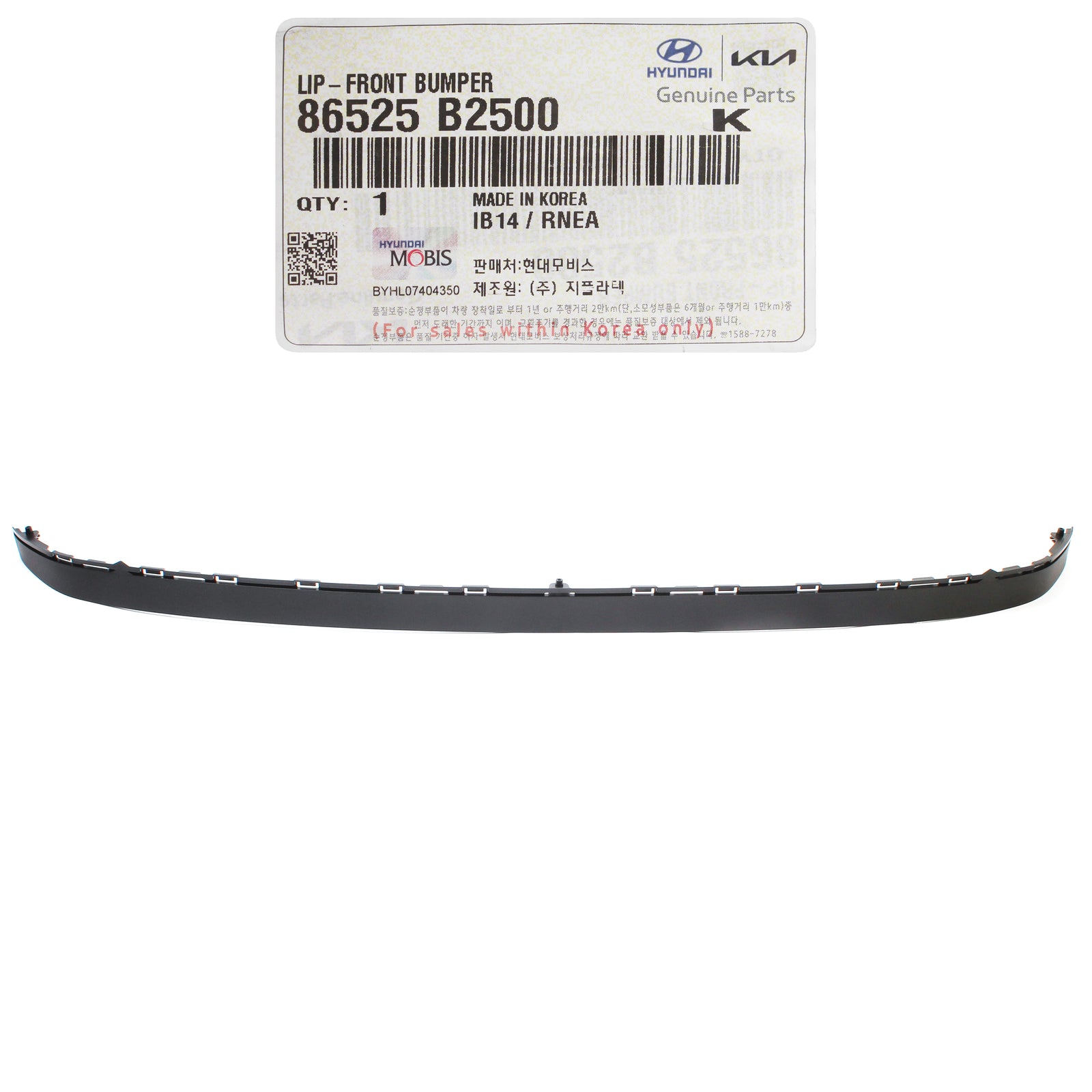 GENUINE Front Bumper Lower Lip Splitter Spoiler for 17-19 Kia Soul 86525B2500