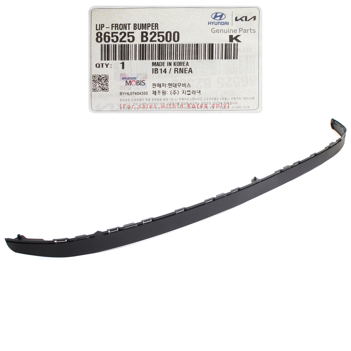 GENUINE Front Bumper Lower Lip Splitter Spoiler for 17-19 Kia Soul 86525B2500