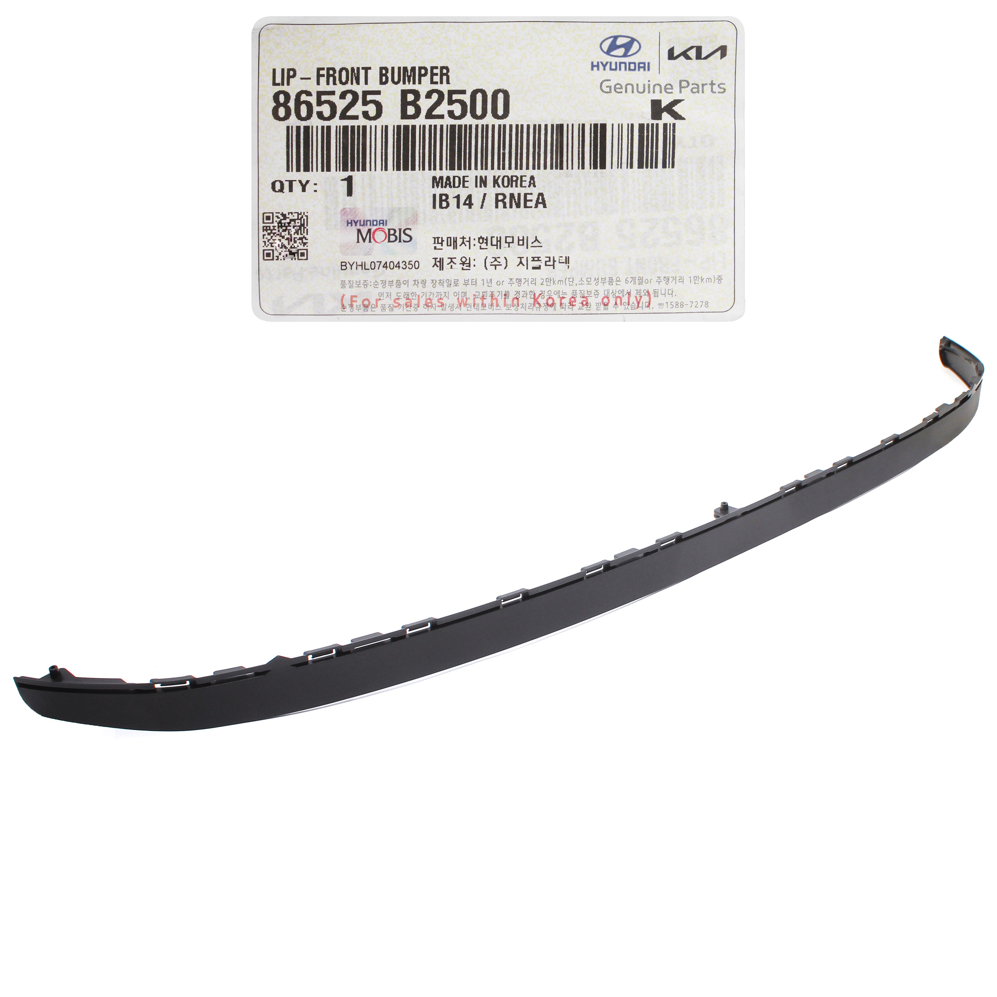 86525 GENUINE Front Bumper Lower Lip Splitter Spoiler for 17-19 Kia Soul 865 ...
