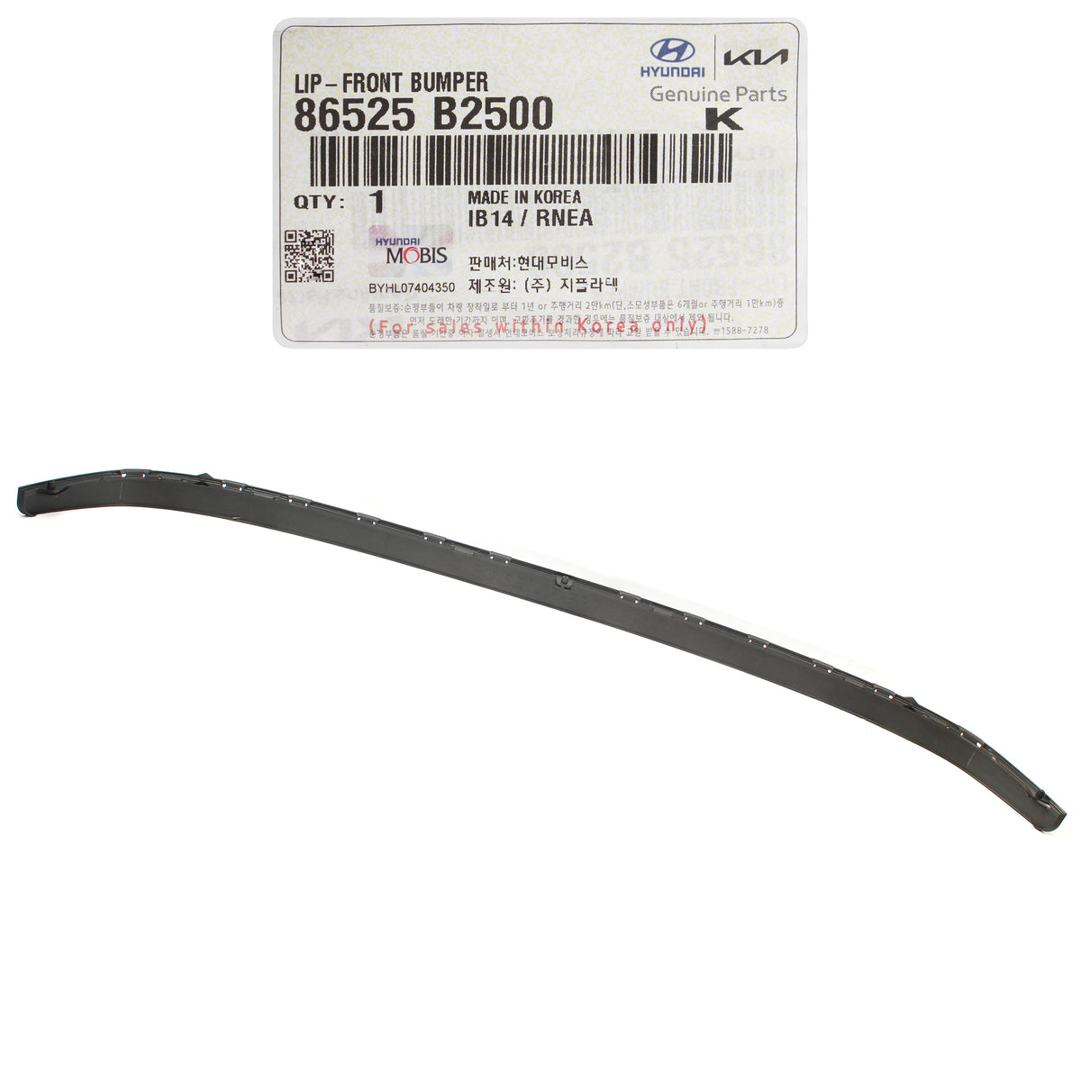 GENUINE Front Bumper Lower Lip Splitter Spoiler for 17-19 Kia Soul 86525B2500