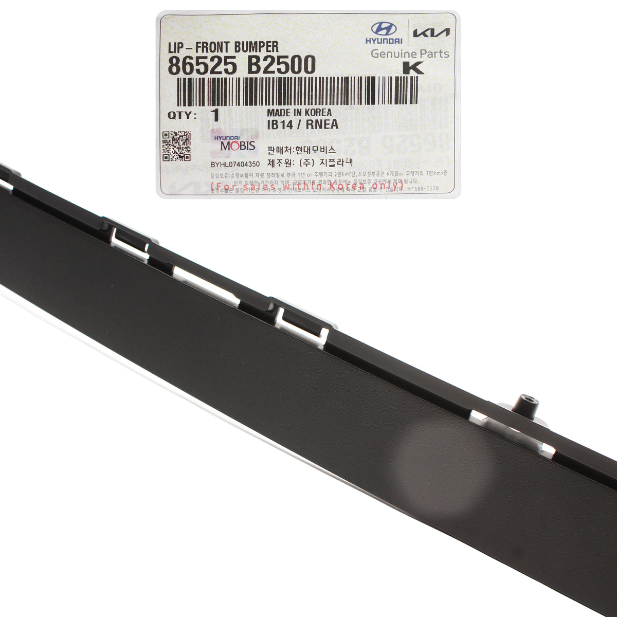 GENUINE Front Bumper Lower Lip Splitter Spoiler for 17-19 Kia Soul 86525B2500