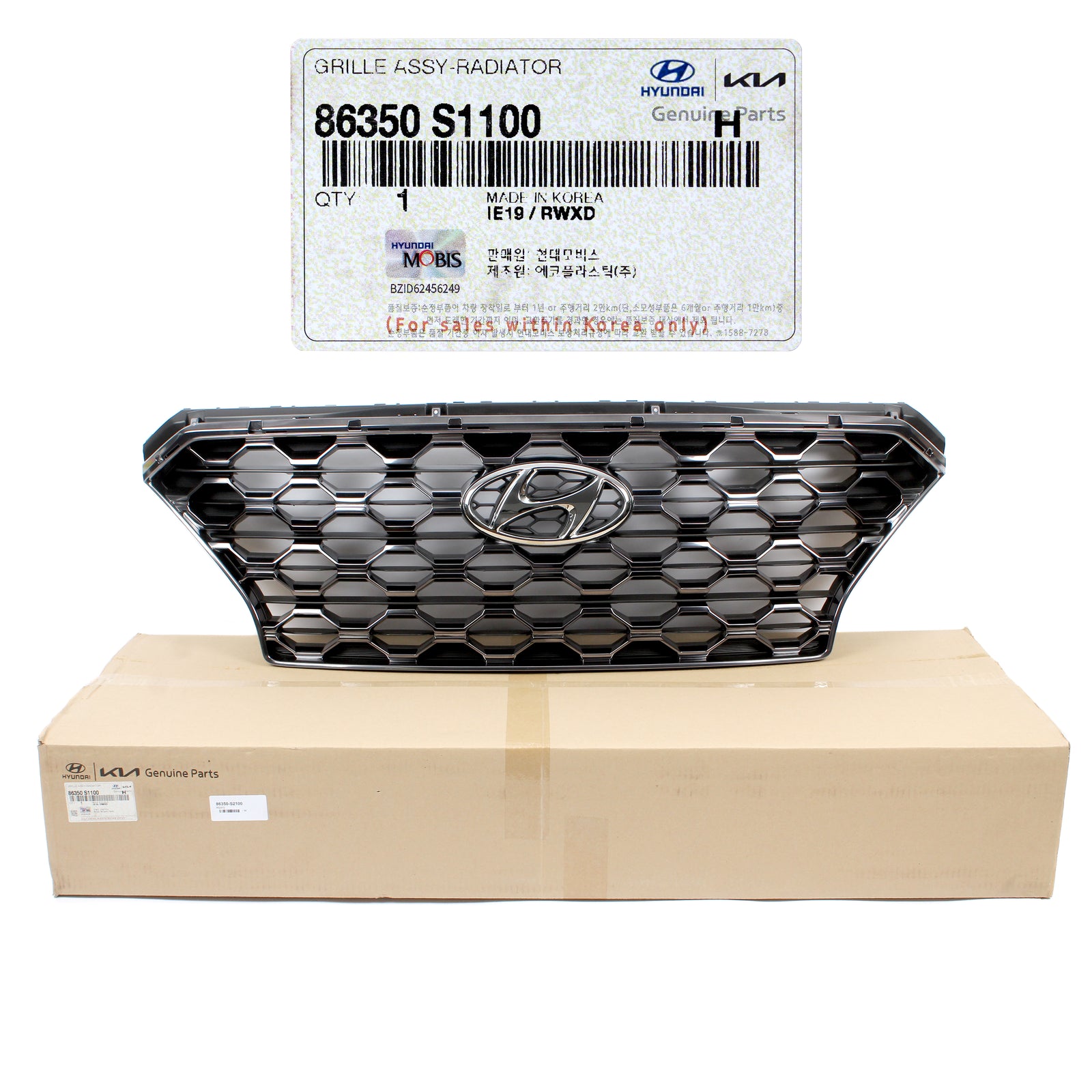 GENUINE Radiator Grille BLACK W/O Camera for 19-20 Hyundai Santa Fe 86350S1100