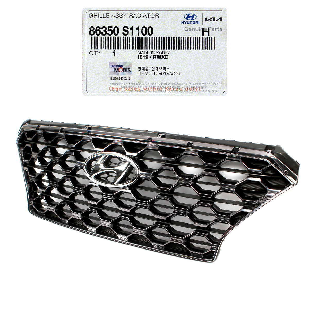 GENUINE Radiator Grille BLACK W/O Camera for 19-20 Hyundai Santa Fe 86350S1100